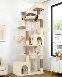 Famanu Kratzbaum XXL für große Katzen, beige, 193 cm – Bild 1 von 1