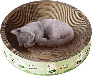 Famanu Kratzbrett für Katzen aus Kratzpappe bunt 38x36x11 cm – Bild 1 von 1