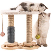 Produktbild von Famanu Kratzsäule aus Holz für Katzen und Kitten in Weiß