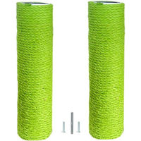 Produktbild von Famanu Kratzsäule Ersatzpfosten Set aus 2 Stück mit Seil 50 cm und M10 Schraubverbindung in Natur und Grün