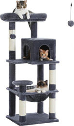 Famanu Kratzsäule für Katzen aus Holz und Plüsch in Grau, 116 cm – Bild 1 von 1