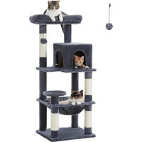 Produktbild von Famanu Kratzsäule für Katzen aus Holz und Plüsch in Grau, 116 cm