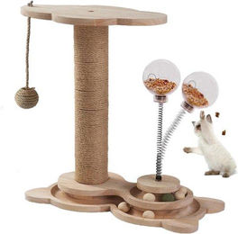 Famanu Kratzsäule für Katzen aus Holz und Sisal mit Spielmöglichkeiten – Bild 1 von 1