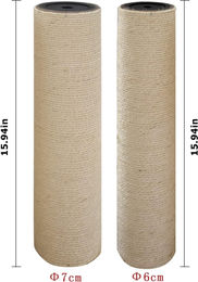 Famanu Kratzsäule für Katzen aus Sisal in Beige mit Schrauben M10 Durchmesser 60 mm Höhe 405 cm – Bild 1 von 1