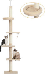 Famanu Kratzsäule für Katzen in Beige aus Plüsch und Sisal – Bild 1 von 1