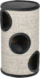 Famanu Kratzsäule für Katzen in Grau aus Plüsch und Sisal – Bild 1 von 1