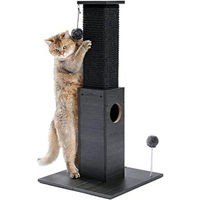 Produktbild von Famanu Kratzsäule für kleine bis mittelgroße Katzen in Schwarz mit Sisal
