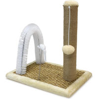 Produktbild von Famanu Kratzsäule mit Spielzeug aus Plüsch in Beige