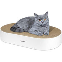 Produktbild von Famanu Kratztonne für schwere Katzen mit Katzenbett und Sisalband in Weiß