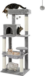 Famanu Luxus Kratzbaum für Katzen mit Hängematte und Spieltürmen in Grau – Bild 1 von 1