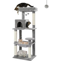 Produktbild von Famanu Luxus Kratzbaum für Katzen mit Hängematte und Spieltürmen in Grau