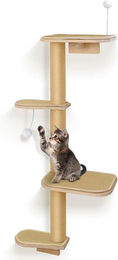 Famanu Wandkratzbaum aus Holz und Sisal mit Kletterfunktion in Beige für Katzen – Bild 1 von 1