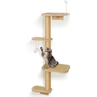 Produktbild von Famanu Wandkratzbaum aus Holz und Sisal mit Kletterfunktion in Beige für Katzen
