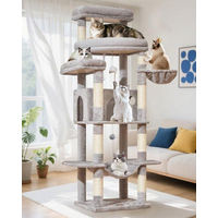 Produktbild von Famanu XXL Katzenbaum 180 cm Grau mit Höhle und Hängematte für große Katzen