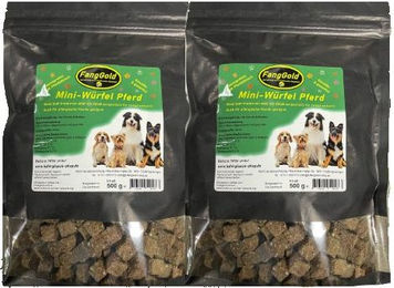 Produktbild von Fanggold Mini Würfel Pferd Belohnungssnack für Hunde Welpe getreidefrei und glutenfrei 1000g