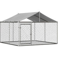 Produktbild von FANNOU Hundezwinger Outdoor Freigehege aus Metall mit wasserdichter und UV-beständiger Abdeckplane 230x230x117 cm