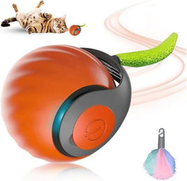 FANNOU Interaktives Intelligenzspielzeug für Katzen und Hunde Automatischer Rollball aus Kunststoff Orange – Bild 1 von 5