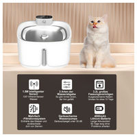 Produktbild von FANNOU Trinkbrunnen für Katzen aus Edelstahl mit Sensor und Akku Weiß