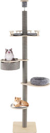 FANTASK Katzenkratzbaum mit Deckenspanner in Grau – Bild 1 von 2