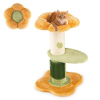 Produktbild von FANTASK Kratzsäule Klein für Katzen mit Sisalstamm und Plüschsitz in Gelb