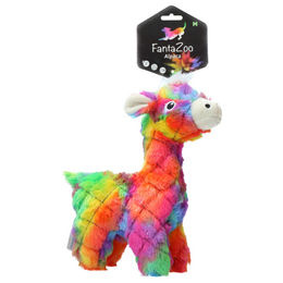 FantaZoo Hundespielzeug Alpaca aus Plüsch bunt Größe M mit Quietscher für mittelgroße Hunde – Bild 1 von 4
