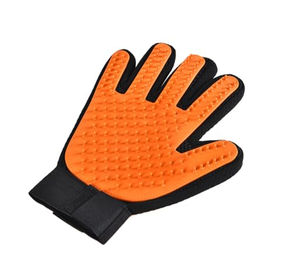 Farm-Land Fellpflege-Handschuh aus Silikon für Hund, Katze und Pferd in Orange – Bild 1 von 3