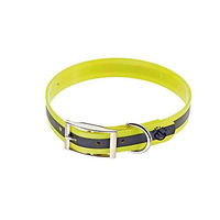 Produktbild von Farm-Land Hundehalsband aus Biothane in Gelb mit Reflektorstreifen 60 cm wasserabweisend - 60 cm