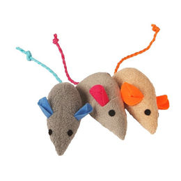 Produktbild von Farm-Land Katzenspielzeug Mäuse aus Polyester mit Katzenminze 3-teilig bunt