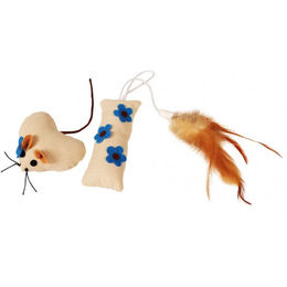 Produktbild von Farm-Land Katzenspielzeugset 2-teilig mit Catnip aus Polyester in Beige