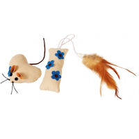 Produktbild von Farm-Land Katzenspielzeugset 2-teilig mit Catnip aus Polyester in Beige