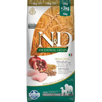 Produktbild von Farmina N&D Ancestral Selection Hundefutter Huhn und Hering Adult Medium Maxi mit hohem Fleischanteil 15 kg - 15 kg