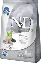 Produktbild von Farmina N&D Dog Adult Mini Trockenfutter White mit Wolfsbarsch, Fenchel & Spirulina Monoprotein 2 x 5 kg - 2 x 5 kg