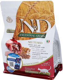 Farmina N&D Low Ancestral Grain Trockenfutter für kastrierte Katzen Adult Huhn und Hering mit hohem Fleischanteil zur Gewichtskontrolle 1000g – Bild 1 von 4