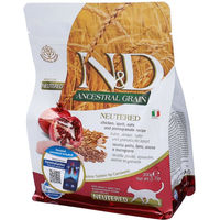 Produktbild von Farmina N&D Low Ancestral Grain Trockenfutter für kastrierte Katzen Adult Huhn und Hering mit hohem Fleischanteil zur Gewichtskontrolle 1000g