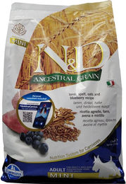 Farmina N&D Low Ancestral Grain Trockenfutter Lamm Dinkel Hafer und Heidelbeere für kleine Hunde Adult Mini - 2,5 kg – Bild 1 von 5