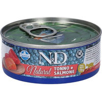 Produktbild von Farmina N&D Natural Katzen Nassfutter Pastete Thunfisch und Lachs Adult Getreidefrei 70 g
