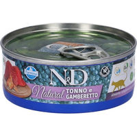 Produktbild von Farmina N&D Natural Nassfutter für Katzen Adult Thunfisch und Garnele Filets 80g