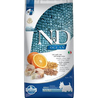 Produktbild von Farmina N&D Ocean Mini Adult Hundefutter Kabeljau und Hering mit Dinkel, Hafer und Orange, ohne Mais, 7 kg