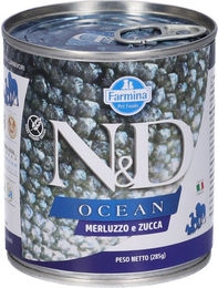 Farmina N&D Ocean Nassfutter Hund Adult Fisch Bio Getreidefrei und Glutenfrei 285g Dose – Bild 1 von 4