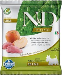 Farmina N&D Prime Getreidefreies Trockenfutter Wildschwein und Apfel für kleine Hunde Adult 100 g – Bild 1 von 1
