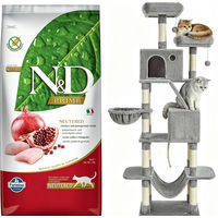 Produktbild von Farmina N&D Prime Katzenfutter Kastrierte Katze Huhn getreidefrei 5 kg und Kratzbaum Grau 206 cm mit Sisal