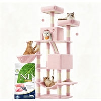 Produktbild von Farmina N&D Prime Katzenfutter Lamm getreidefrei 1,5 kg und Kratzbaum Größe L in Pastellrosa mit 168 cm Höhe