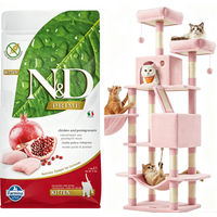 Produktbild von Farmina N&D Prime Kitten Huhn 1,5 kg und mehrstöckiger Kratzbaum Größe L in Pastellrosa mit 168 cm Höhe