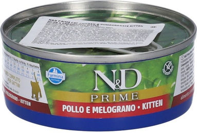 Farmina N&D Prime Kitten Nassfutter Huhn & Hering Stückchen in Sauce 80 g getreidefrei – Bild 1 von 4