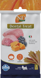 Farmina N&D Pumpkin Dental Treat Zahnpflege-Snack Lamm und Fisch für Junior Hunde Mini Getreidefrei 60 g – Bild 1 von 2