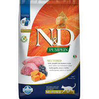 Produktbild von Farmina N&D Pumpkin Katzen Trockenfutter Lamm und Heidelbeere für kastrierte Katzen Adult Getreidefrei Glutenfrei 5 kg - 5 kg