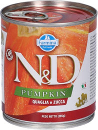 Farmina N&D Pumpkin Wachtel & Kürbis Nassfutter Hund Adult Getreidefrei Glutenfrei 285g – Bild 1 von 5