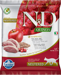 Farmina N&D Quinoa Hairball Trockenfutter Ente mit Quinoa Apfel und Cranberry zur Reduzierung von Haarballen 50 g – Bild 1 von 1