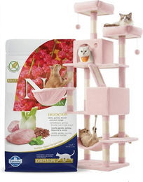 Farmina N&D Quinoa Katzenfutter Adult Lamm Verdauung Getreidefrei 1,5 kg und Kratzbaum Rosa Größe L 168 cm aus Plüsch – Bild 1 von 1