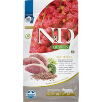 Produktbild von Farmina N&D Quinoa Katzenfutter Ente für adulte kastrierte Katzen getreidefrei 1,5 kg - 1,5 kg
